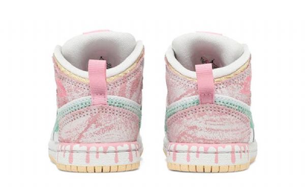 Nike Air Jordan 1 Mid Tops Se Td Retro Koripallokengät Lapsille Valkoinen Vaaleanpunainen