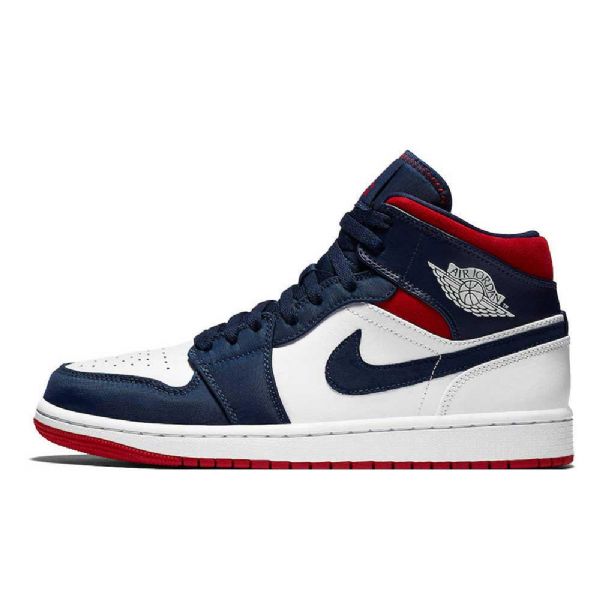Nike Air Jordan 1 Mid Tops Se Usa Miesten Kengät Tummansininen Valkoinen