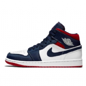 Nike Air Jordan 1 Mid Tops Se Usa Miesten Kengät Tummansininen Valkoinen