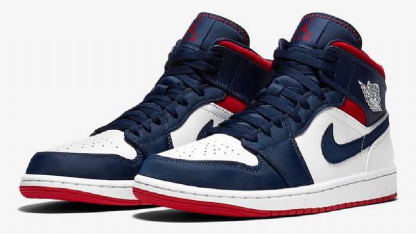 Nike Air Jordan 1 Mid Tops Se Usa Miesten Kengät Tummansininen Valkoinen