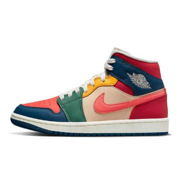 Nike Air Jordan 1 Mid Tops Seitsenväriset Naisten Moniväriset Kengät