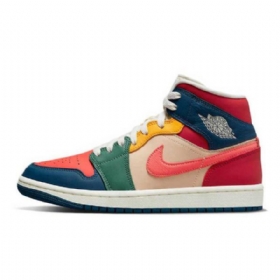 Nike Air Jordan 1 Mid Tops Seitsenväriset Naisten Moniväriset Kengät