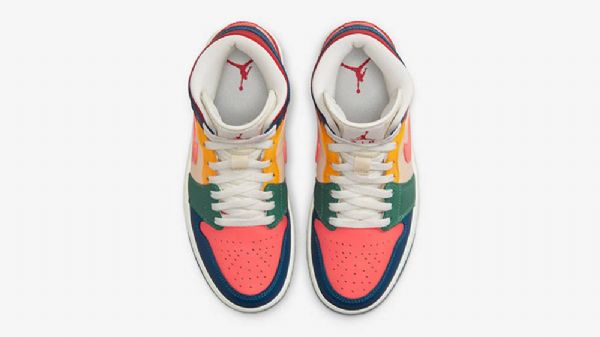 Nike Air Jordan 1 Mid Tops Seitsenväriset Naisten Moniväriset Kengät