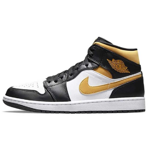 Nike Air Jordan 1 Mid Tops Siitepölykengät Miehille Musta Valkoinen Ruskea