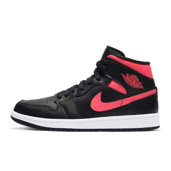 Nike Air Jordan 1 Mid Tops Sireenikengät Miehille Musta Punainen