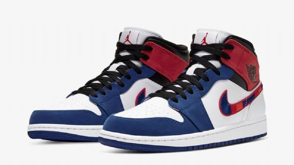 Nike Air Jordan 1 Mid Tops Swoosh-kengät Miehille Monivärinen