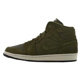 Nike Air Jordan 1 Mid Tops Talvikengät Miehille Oliivinvihreä