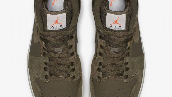 Nike Air Jordan 1 Mid Tops Talvikengät Miehille Oliivinvihreä
