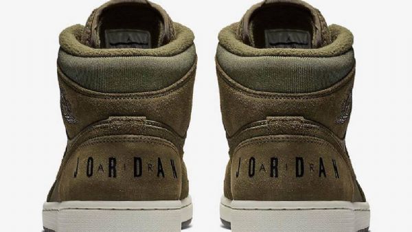Nike Air Jordan 1 Mid Tops Talvikengät Miehille Oliivinvihreä