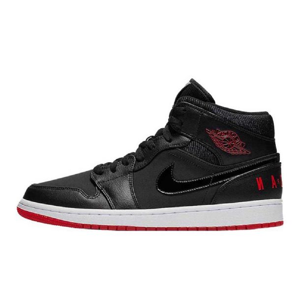 Nike Air Jordan 1 Mid Tops Talviset Leveät Kengät Miehille Musta