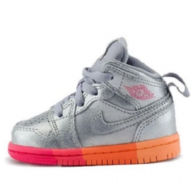 Nike Air Jordan 1 Mid Tops Td Kengät Lapsille Hopeanpunainen