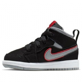 Nike Air Jordan 1 Mid Tops Td Kengät Lapsille Musta Harmaa