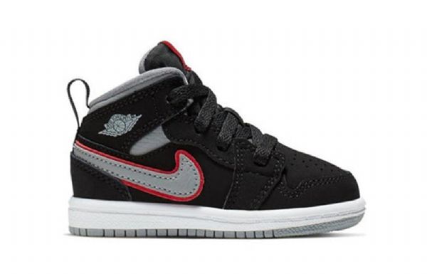 Nike Air Jordan 1 Mid Tops Td Kengät Lapsille Musta Harmaa