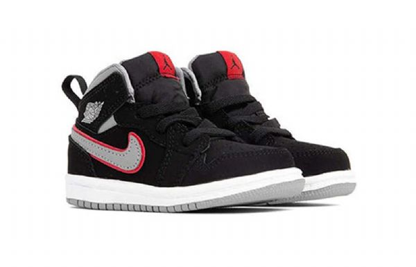 Nike Air Jordan 1 Mid Tops Td Kengät Lapsille Musta Harmaa