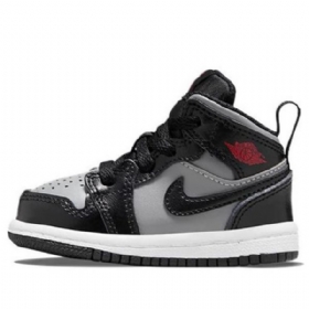 Nike Air Jordan 1 Mid Tops Td Kengät Lapsille Musta Harmaa