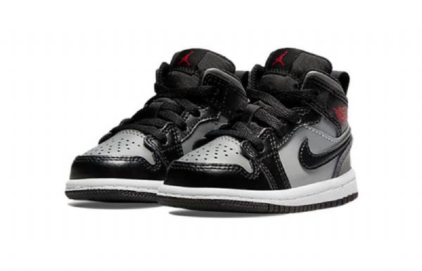 Nike Air Jordan 1 Mid Tops Td Kengät Lapsille Musta Harmaa