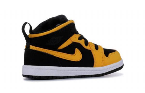 Nike Air Jordan 1 Mid Tops Td Kengät Lapsille Musta Keltainen