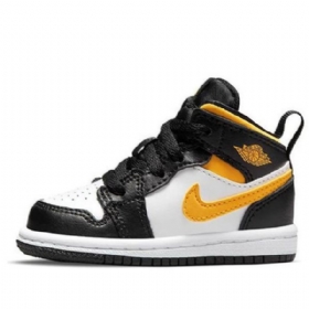 Nike Air Jordan 1 Mid Tops Td Kengät Lapsille Musta Kulta