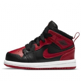 Nike Air Jordan 1 Mid Tops Td Kengät Lapsille Musta Punainen