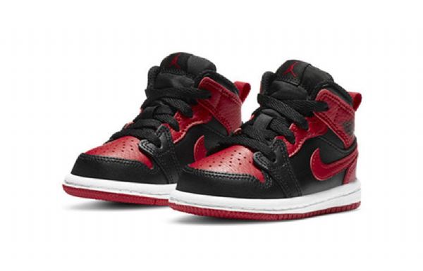 Nike Air Jordan 1 Mid Tops Td Kengät Lapsille Musta Punainen