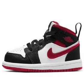 Nike Air Jordan 1 Mid Tops Td Kengät Lapsille Musta Punainen