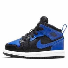 Nike Air Jordan 1 Mid Tops Td Kengät Lapsille Musta Sininen