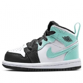 Nike Air Jordan 1 Mid Tops Td Kengät Lapsille Musta Turkoosi