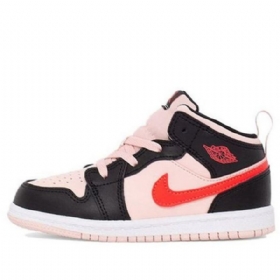 Nike Air Jordan 1 Mid Tops Td Kengät Lapsille Musta Vaaleanpunainen