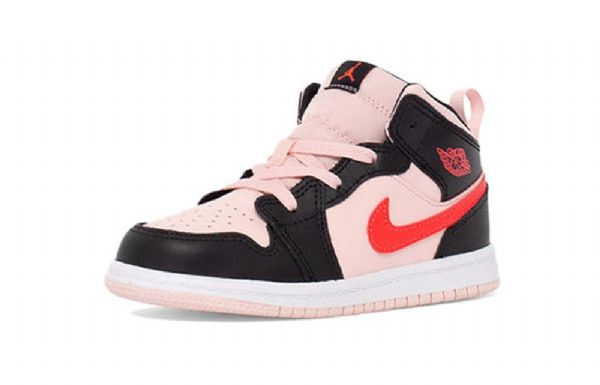 Nike Air Jordan 1 Mid Tops Td Kengät Lapsille Musta Vaaleanpunainen