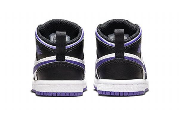 Nike Air Jordan 1 Mid Tops Td Kengät Lapsille Musta Valkoinen Purppura