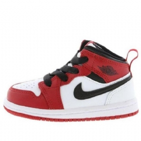 Nike Air Jordan 1 Mid Tops Td Kengät Lapsille Punainen Valkoinen