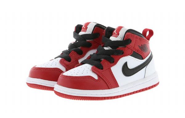 Nike Air Jordan 1 Mid Tops Td Kengät Lapsille Punainen Valkoinen