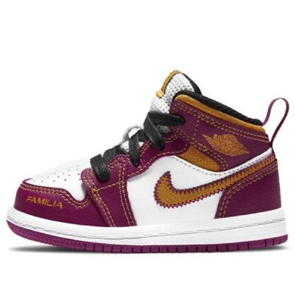 Nike Air Jordan 1 Mid Tops Td Kengät Lapsille Purppura Valkoinen Keltainen