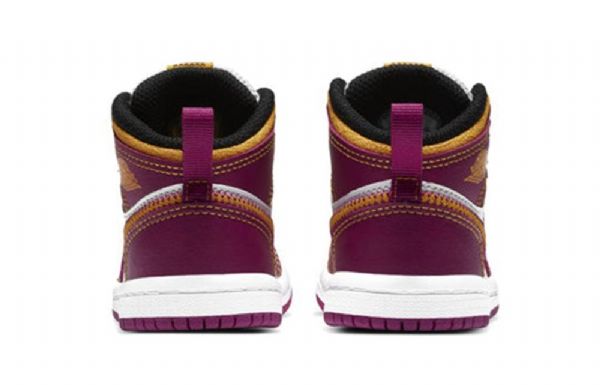Nike Air Jordan 1 Mid Tops Td Kengät Lapsille Purppura Valkoinen Keltainen