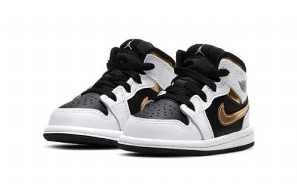 Nike Air Jordan 1 Mid Tops Td Kengät Lapsille Valkoinen Kulta