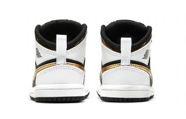 Nike Air Jordan 1 Mid Tops Td Kengät Lapsille Valkoinen Kulta