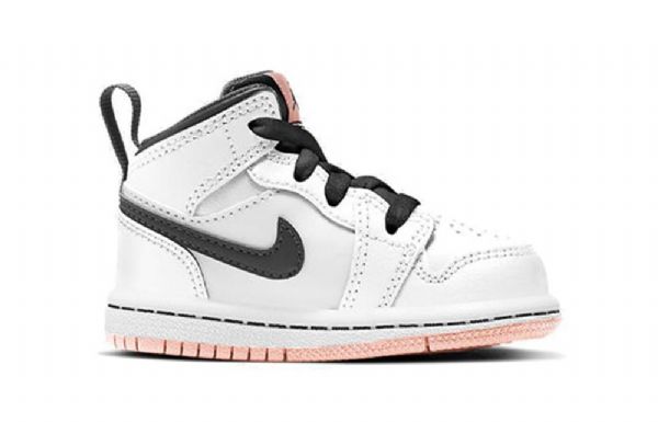 Nike Air Jordan 1 Mid Tops Td Kengät Lapsille Valkoinen Oranssi