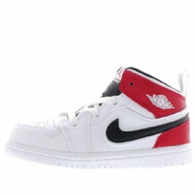 Nike Air Jordan 1 Mid Tops Td Kengät Lapsille Valkoinen Punainen