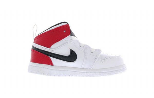 Nike Air Jordan 1 Mid Tops Td Kengät Lapsille Valkoinen Punainen