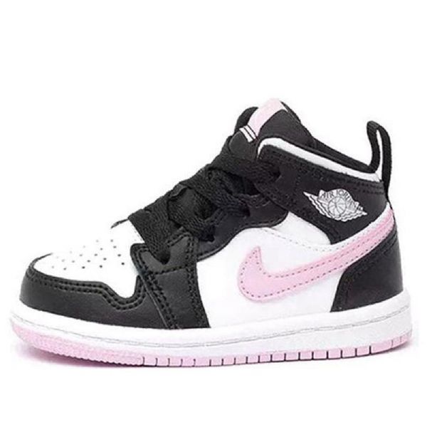 Nike Air Jordan 1 Mid Tops Td Kengät Lapsille Valkoinen Vaaleanpunainen