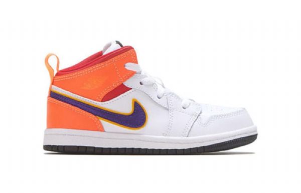Nike Air Jordan 1 Mid Tops Td Kengät Lapsille Valkoinen Violetti