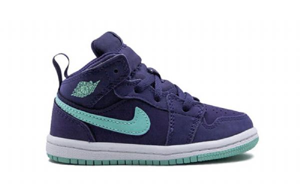 Nike Air Jordan 1 Mid Tops Td Kengät Lapsille Violetti Mint