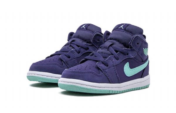 Nike Air Jordan 1 Mid Tops Td Kengät Lapsille Violetti Mint