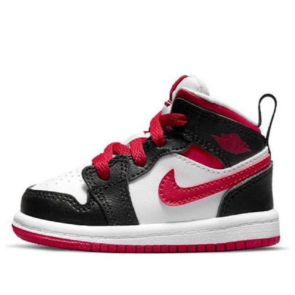 Nike Air Jordan 1 Mid Tops Td Retro Koripallokengät Lapsille Valkoinen