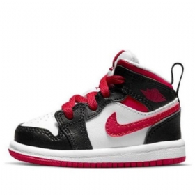 Nike Air Jordan 1 Mid Tops Td Retro Koripallokengät Lapsille Valkoinen