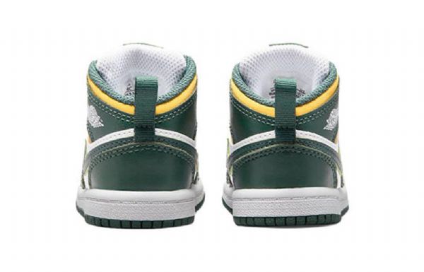 Nike Air Jordan 1 Mid Tops Td Retro Koripallokengät Lapsille Vihreä Musta