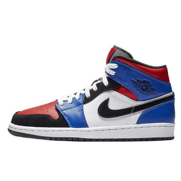 Nike Air Jordan 1 Mid Tops Top 3 Kenkiä Miehille Sininen Punainen Monivärinen