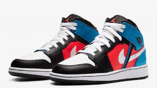 Nike Air Jordan 1 Mid Tops Tri Color Nauhat Kengät Naisten Monivärinen