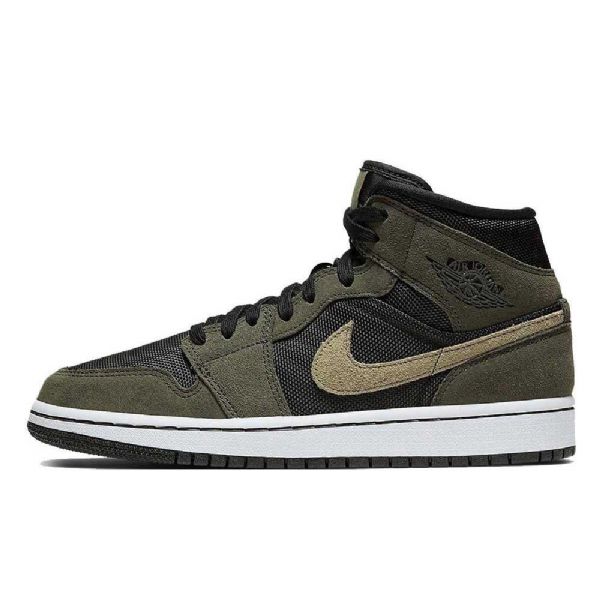 Nike Air Jordan 1 Mid Tops Trooper Kengät Naisille Naamiointivihreä