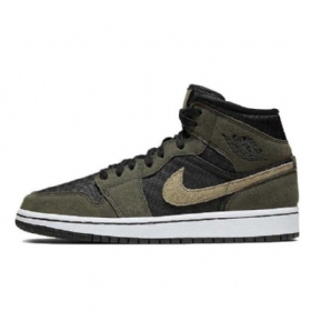 Nike Air Jordan 1 Mid Tops Trooper Kengät Naisille Naamiointivihreä